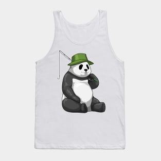 Panda at Fishing with Fishing rod Tank Top